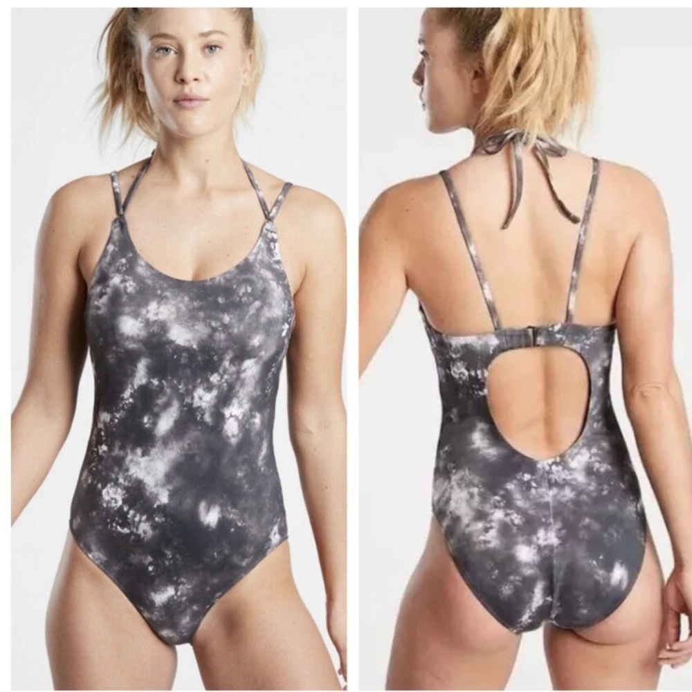 Athleta Keyhole One Piece Swimsuit, Medium bikini gray